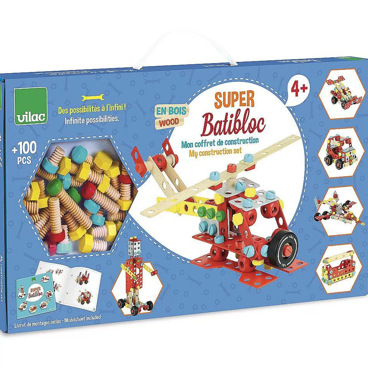 Vilac - Jeu de Construction Créatif en Bois Super Blocs | Édition Limitée 2024