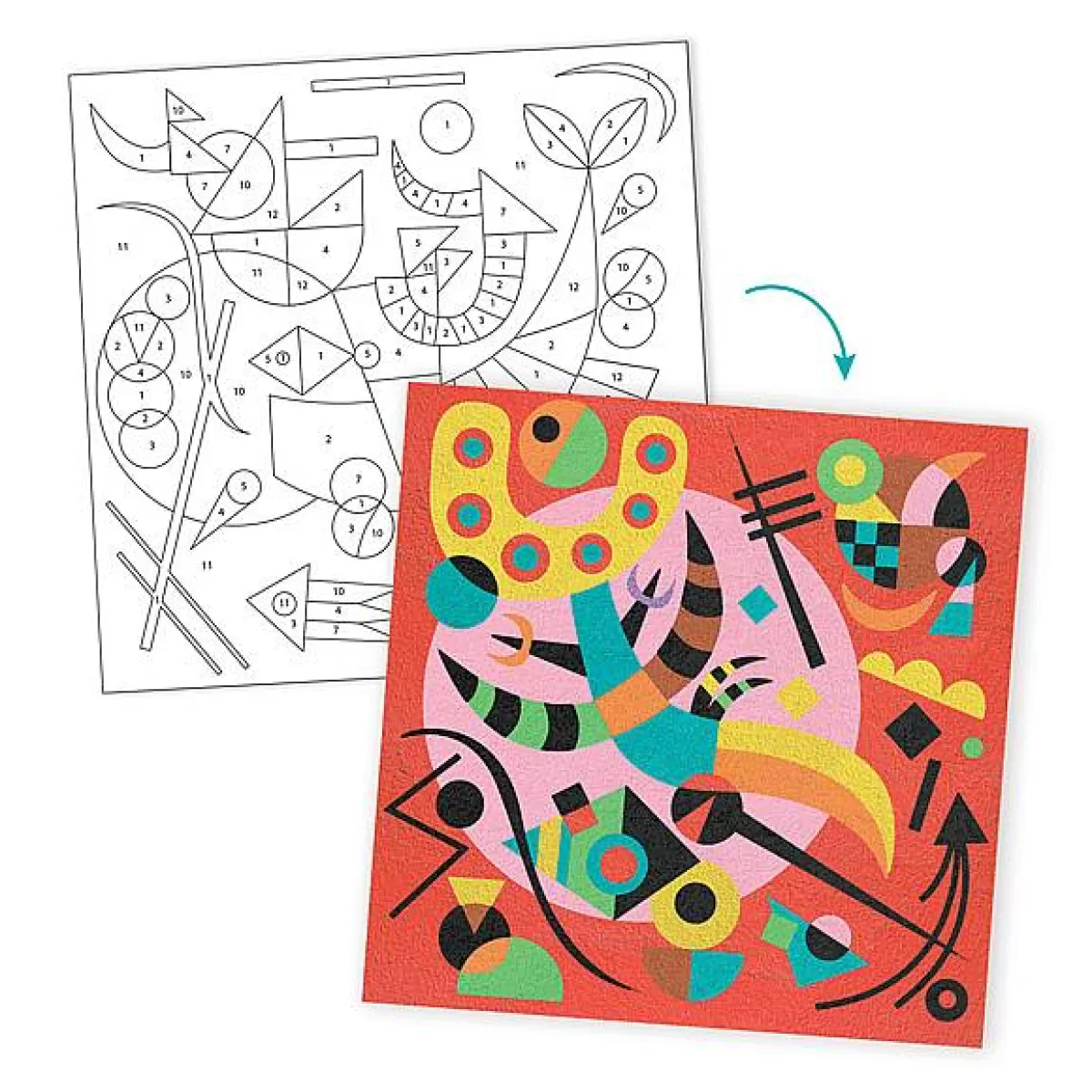 Coffret Créatif Djeco - Inspiré par l'Art de Kandinsky - Kit Artistique Économique pour Enfants et Adultes