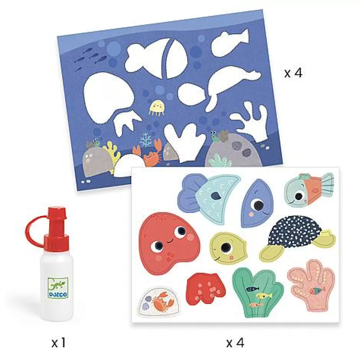 Kit Créatif Premières Activités de Collage - Boîte d'Éveil Artistique Djeco