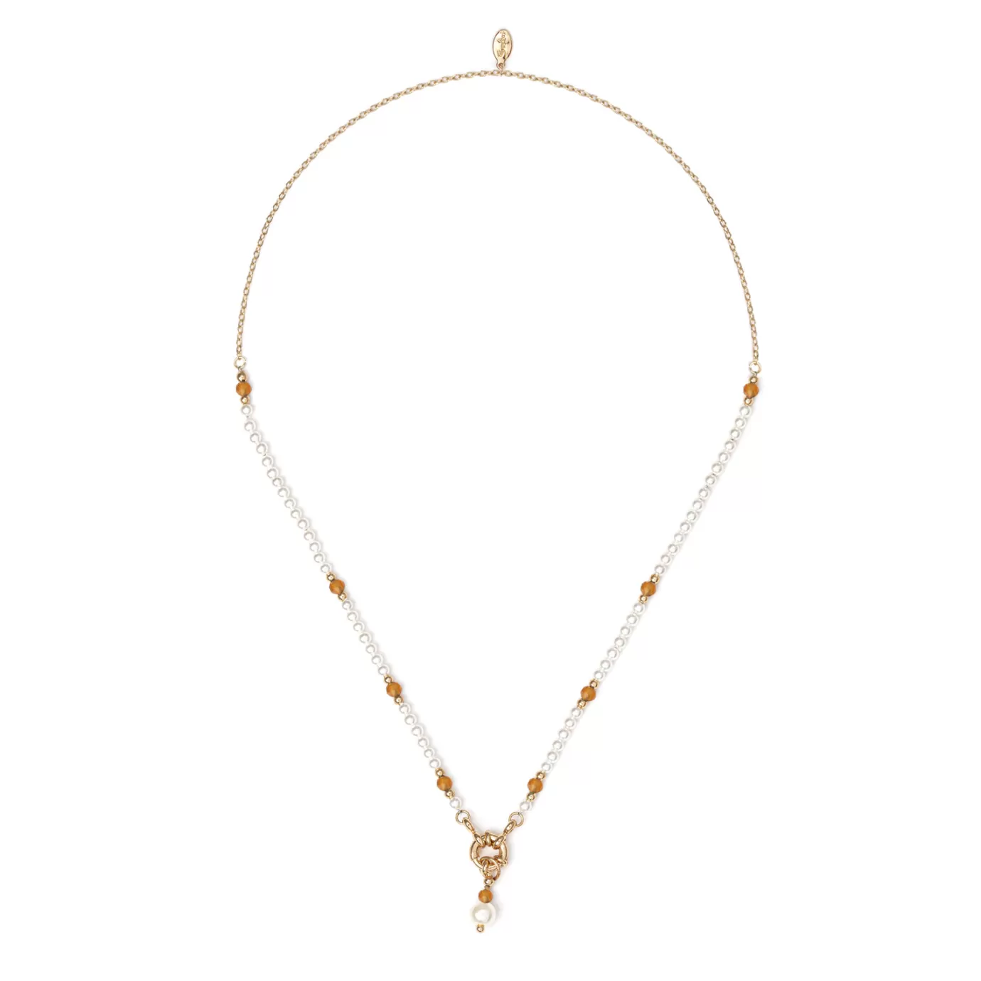 Collier Corté en Argent Sterling - Alliage de Perles Artisanales Balinaises et Maillon Roulé, Élégance Intemporelle