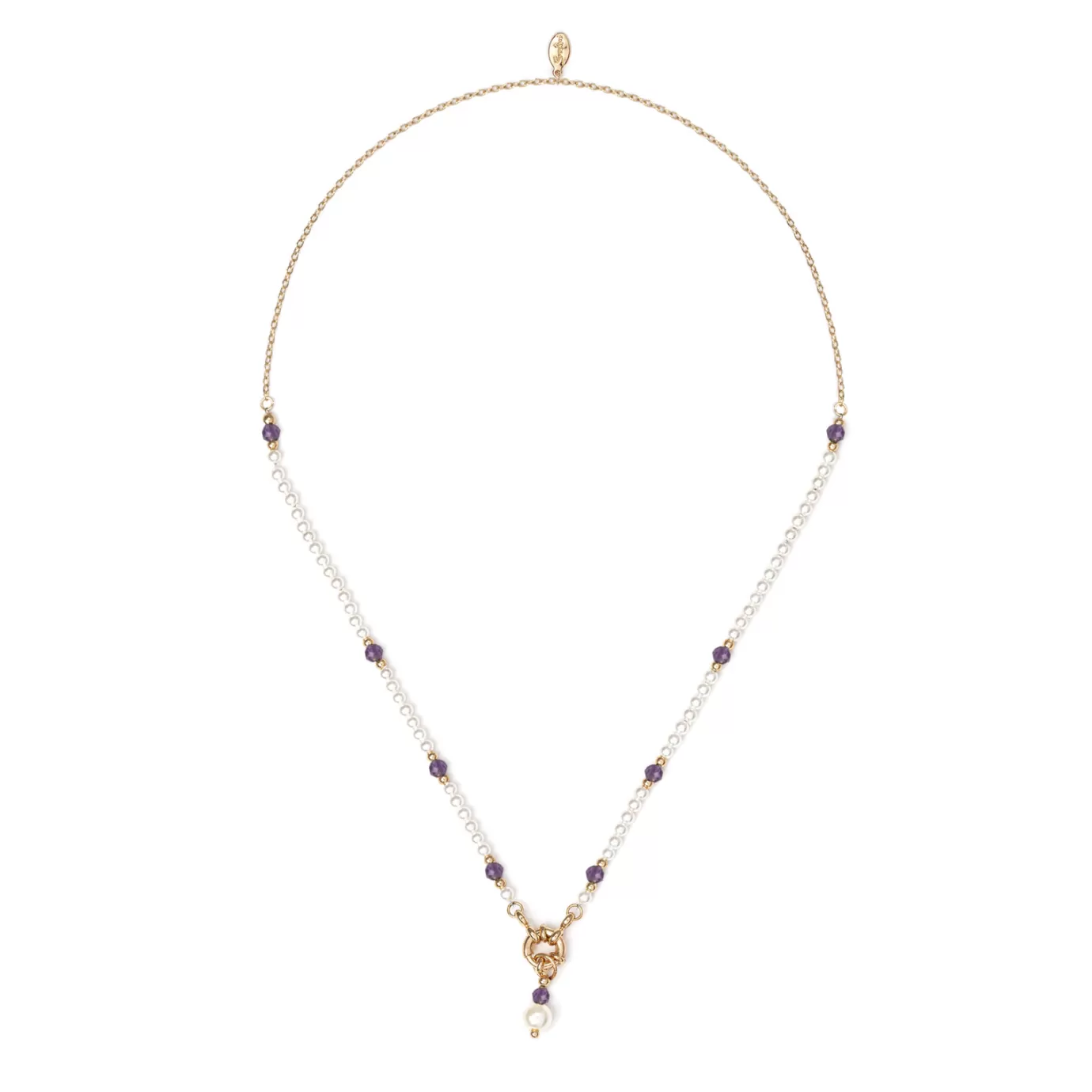 Collier Corté en Argent Sterling - Alliage de Perles Artisanales Balinaises et Maillon Roulé, Élégance Intemporelle