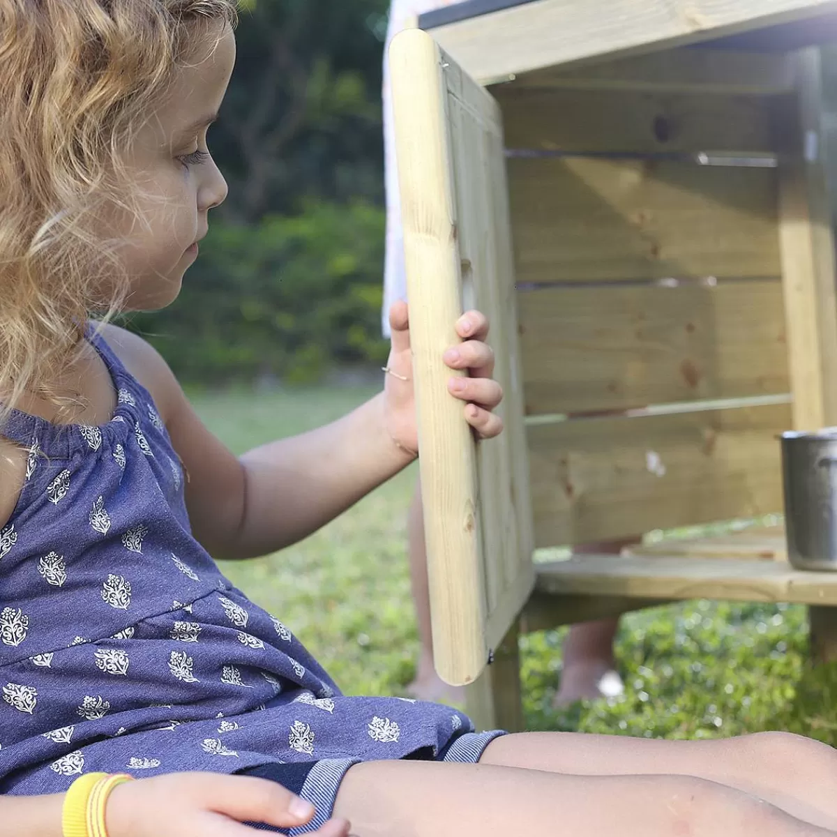 Cuisine d'Extérieur Évolutive en Bois Massif - Espace de Jeu Créatif pour Enfants 3 Ans et Plus (Prix Doux)