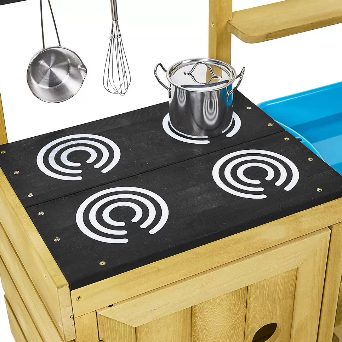 Cuisine d'Extérieur Évolutive en Bois Massif - Espace de Jeu Créatif pour Enfants 3 Ans et Plus (Prix Doux)