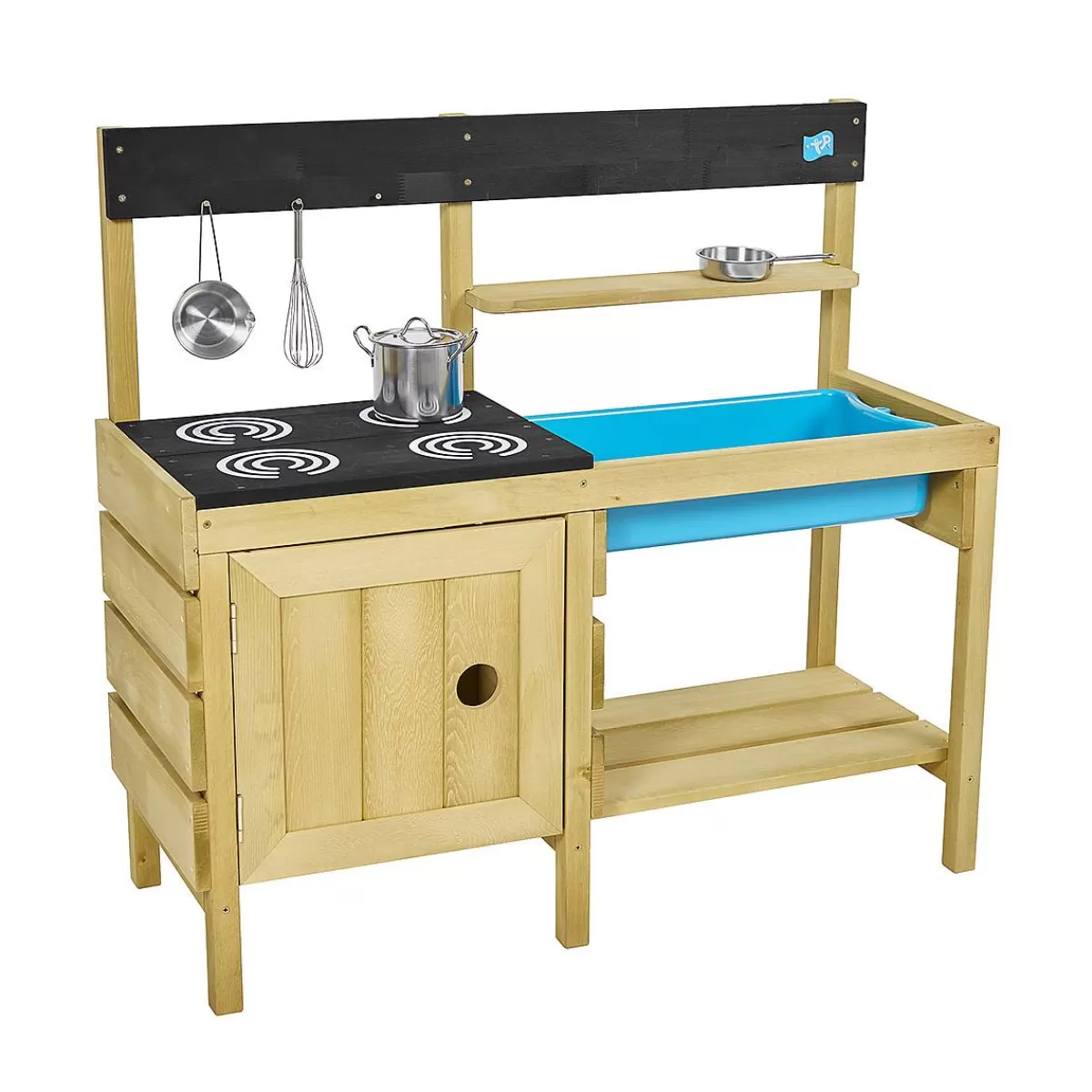 Cuisine d'Extérieur Évolutive en Bois Massif - Espace de Jeu Créatif pour Enfants 3 Ans et Plus (Prix Doux)