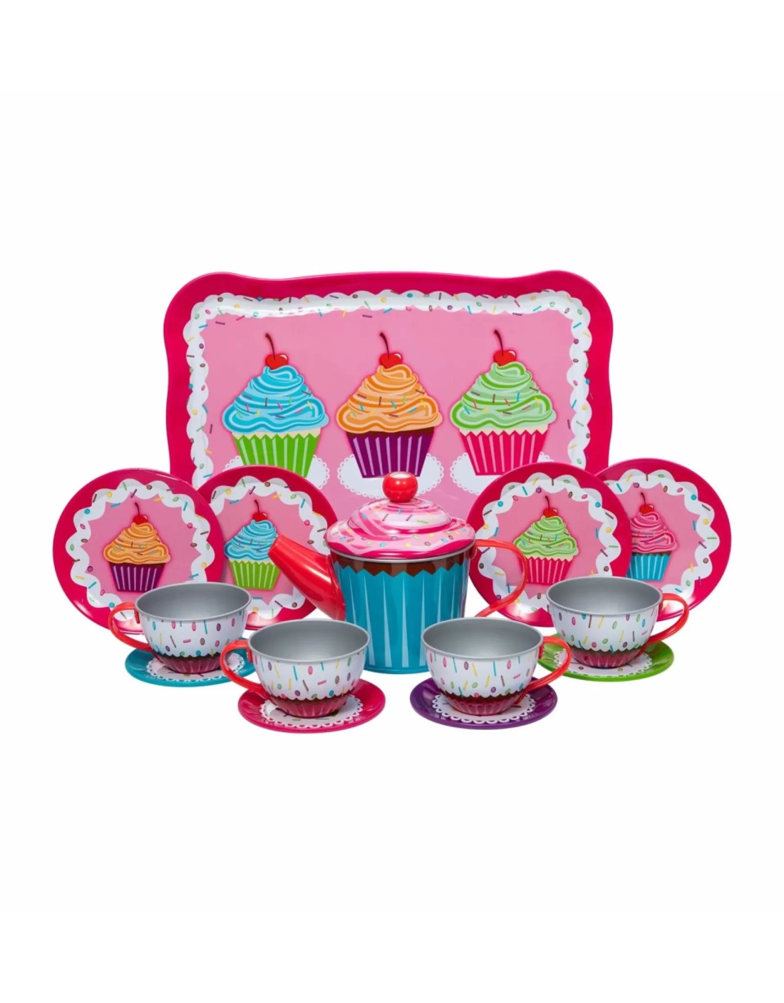 Service à thé miniature Cupcakes en métal pour enfants - SCH Jouets Créatifs