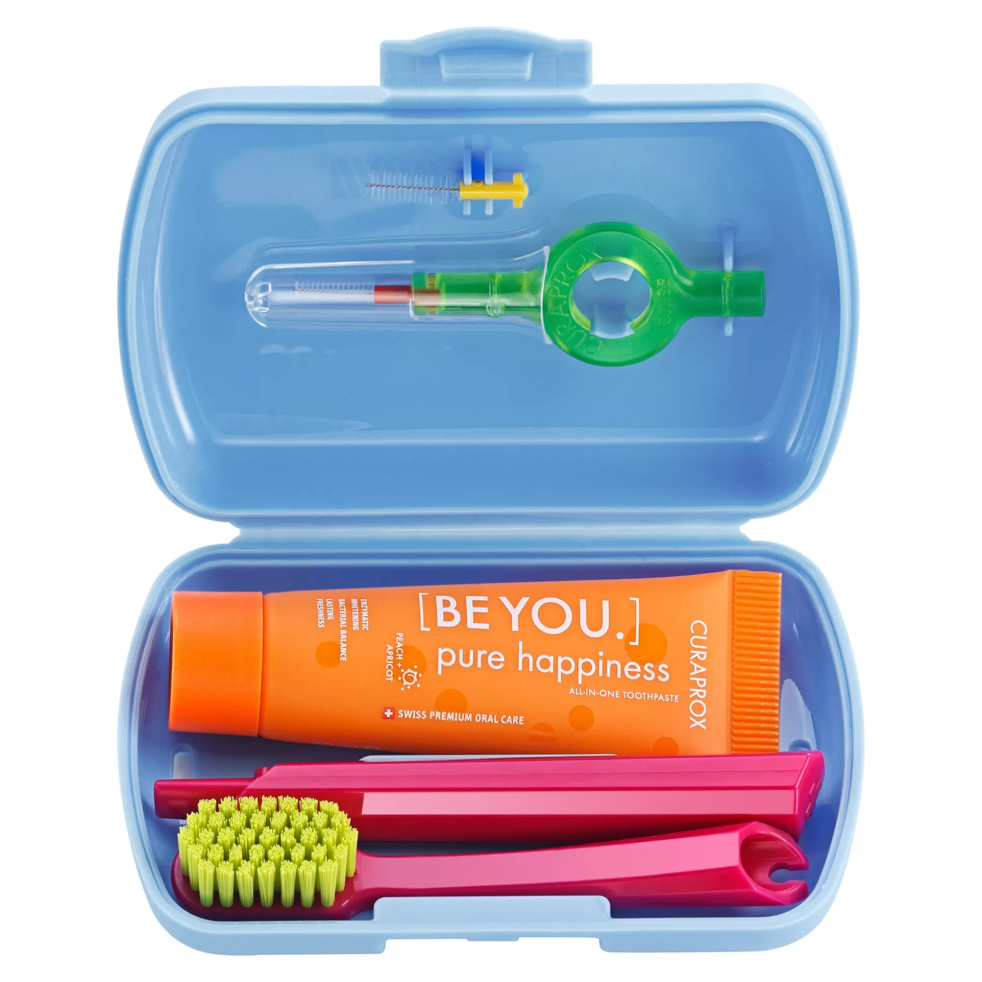 Kit Complet CURAPROX Reisset - 5 Pièces Essentielles pour une Hygiène Bucco-Dentaire Professionnelle à Domicile
