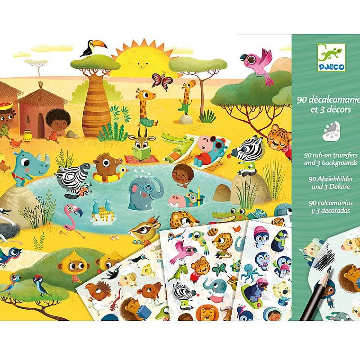 Stickers Enfant Djeco 4-8 Ans - Désert & Savane - Collection Pôle Nord en Promotion