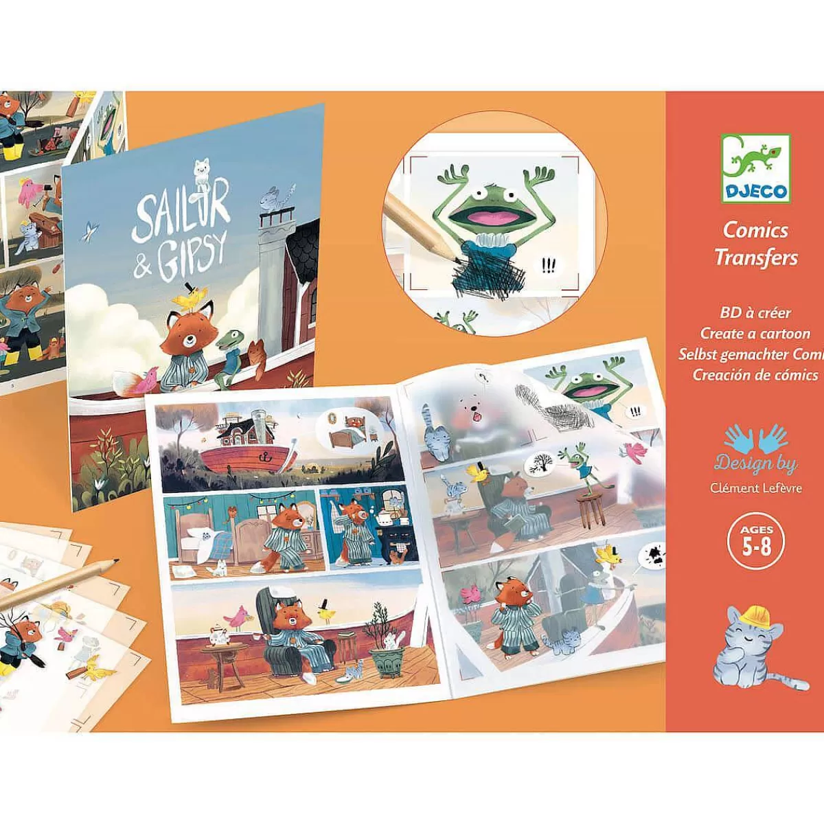 Djeco Kit de Transferts Créatifs - Univers Marin & Inspirations Bohèmes