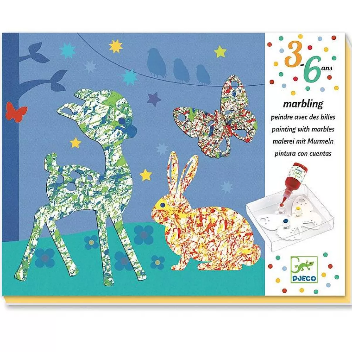 Peinture Djeco Arc-en-Ciel pour Enfants - Kit Créatif Éducatif 3 à 6 Ans | Qualité Supérieure
