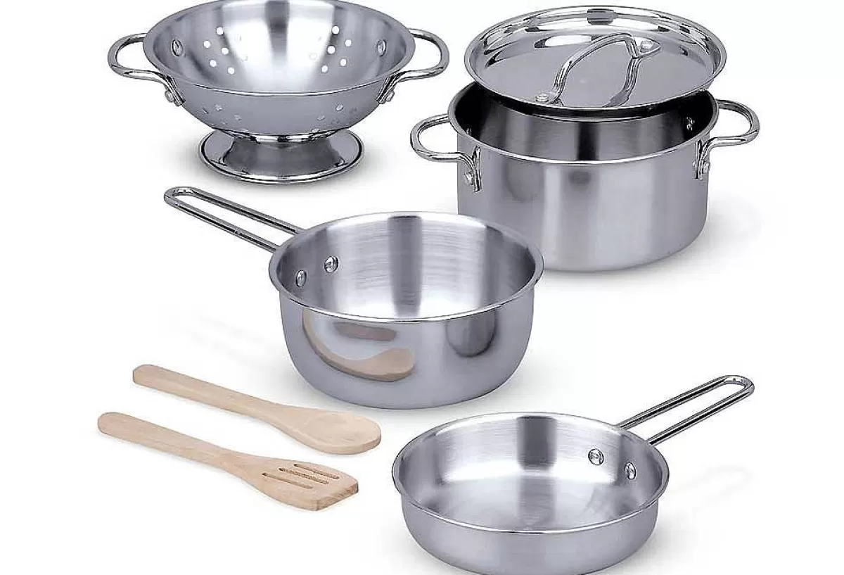 Cuisinettes en métal pour enfants Melissa & Doug - Ensemble de jeu durable avec accessoires réalistes - Prix abordable pour jeux éducatifs