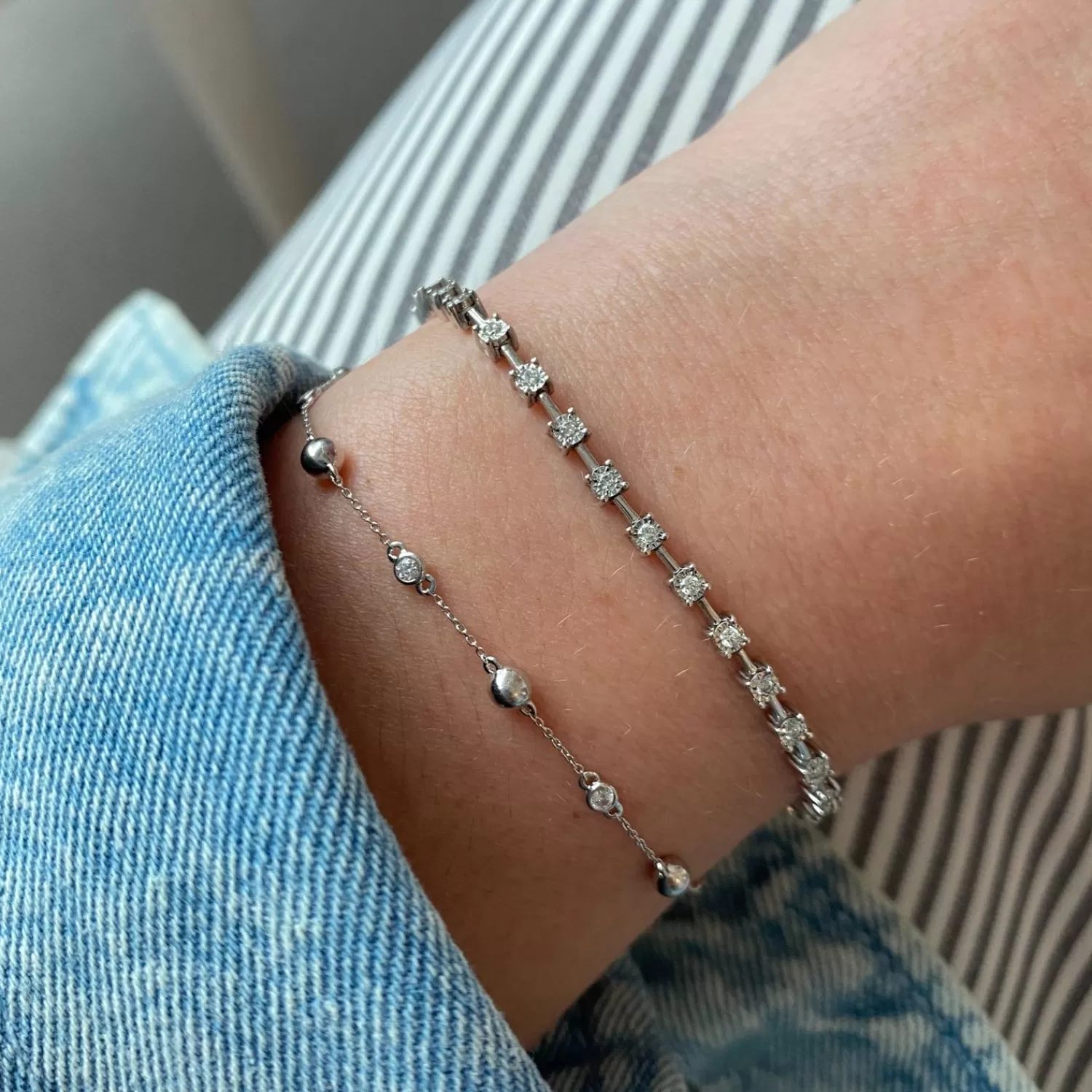 Élégant bracelet tennis diamant Ava Bea en or 14 carats - Collection Alkemistry Dana Rebecca