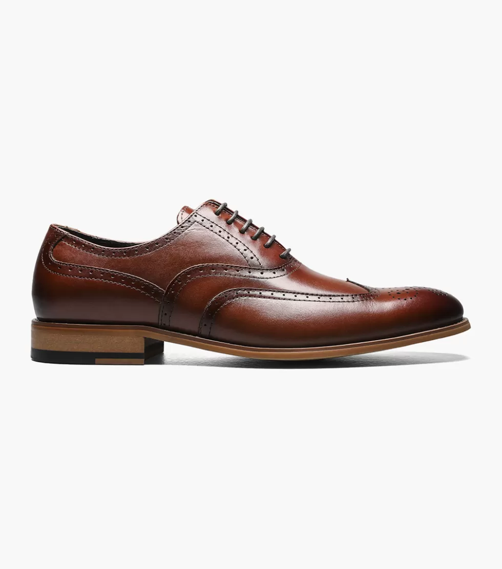Promotion Exclusive Stacy Adams｜Chaussures en Cuir Cognac Dunbar｜Soldes Limitées Jusqu'à -40%