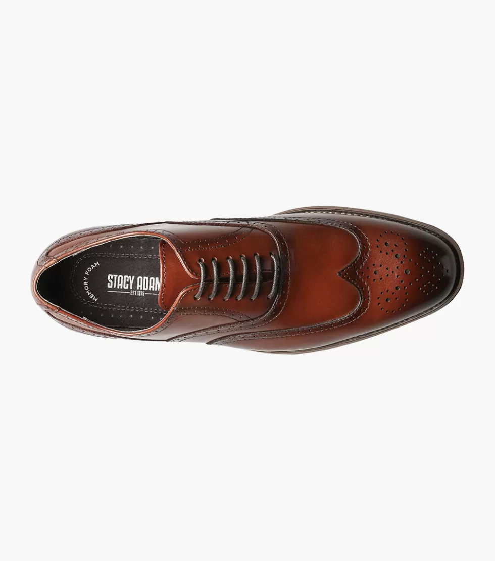 Promotion Exclusive Stacy Adams｜Chaussures en Cuir Cognac Dunbar｜Soldes Limitées Jusqu'à -40%