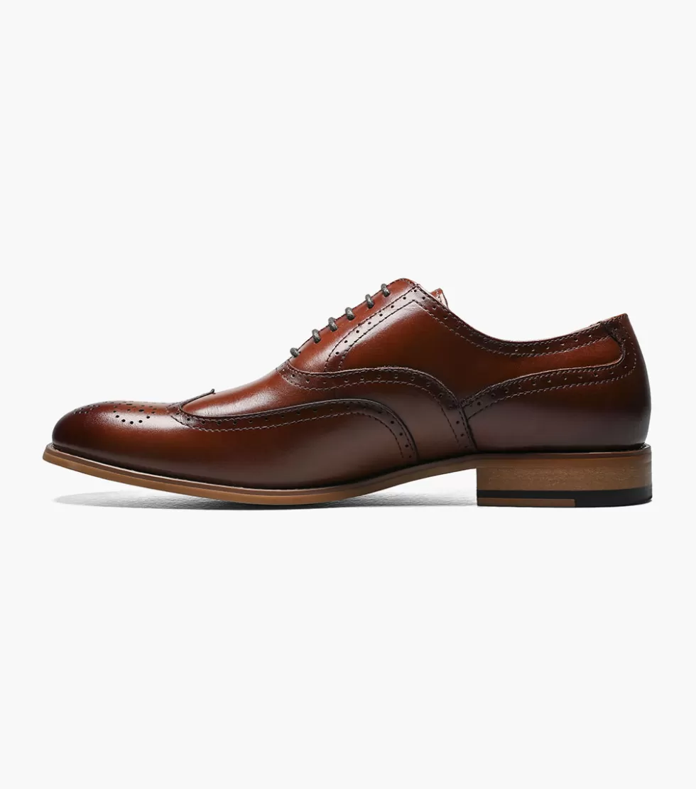 Promotion Exclusive Stacy Adams｜Chaussures en Cuir Cognac Dunbar｜Soldes Limitées Jusqu'à -40%