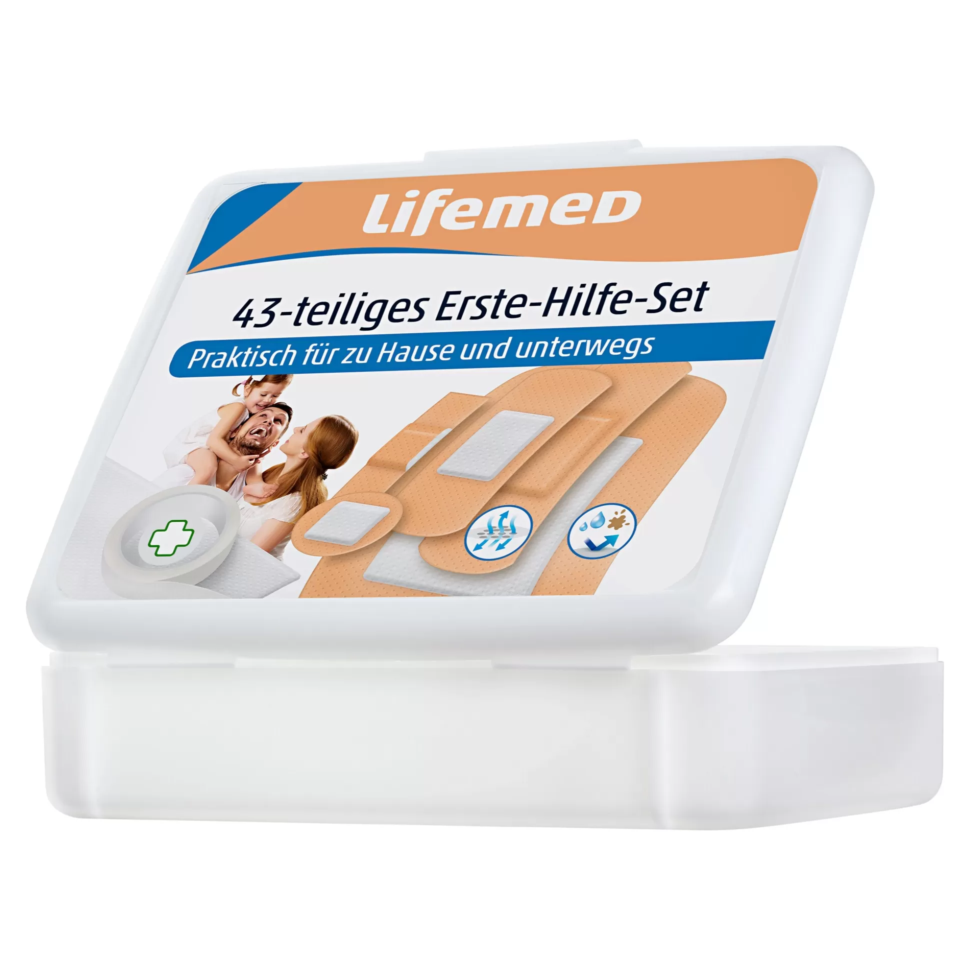 Lifemed Trousse de Secours Familiale Complète - 43 Accessoires Essentiels pour Premiers Soins à Domicile
