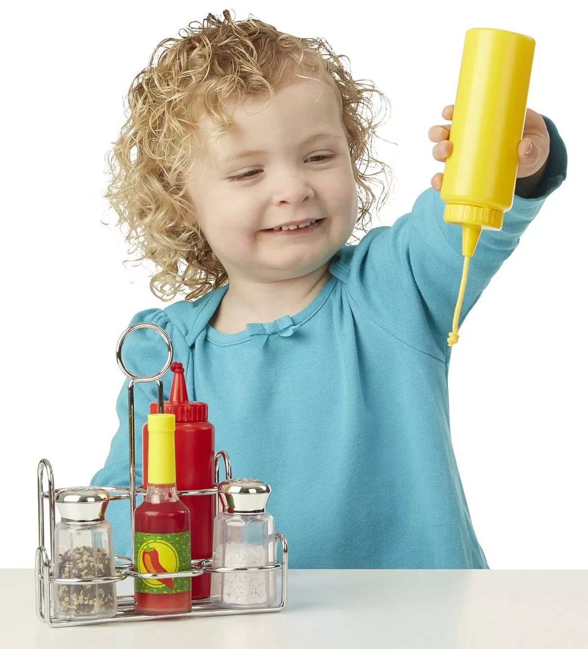Melissa & Doug - Set de Condiments Éducatif en Bois - Jouet Complet pour Enfants avec Accessoires Alimentaires
