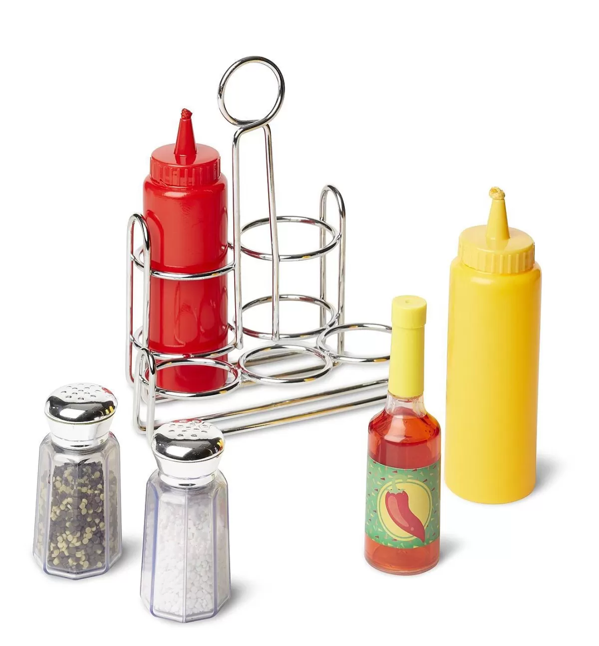 Melissa & Doug - Set de Condiments Éducatif en Bois - Jouet Complet pour Enfants avec Accessoires Alimentaires