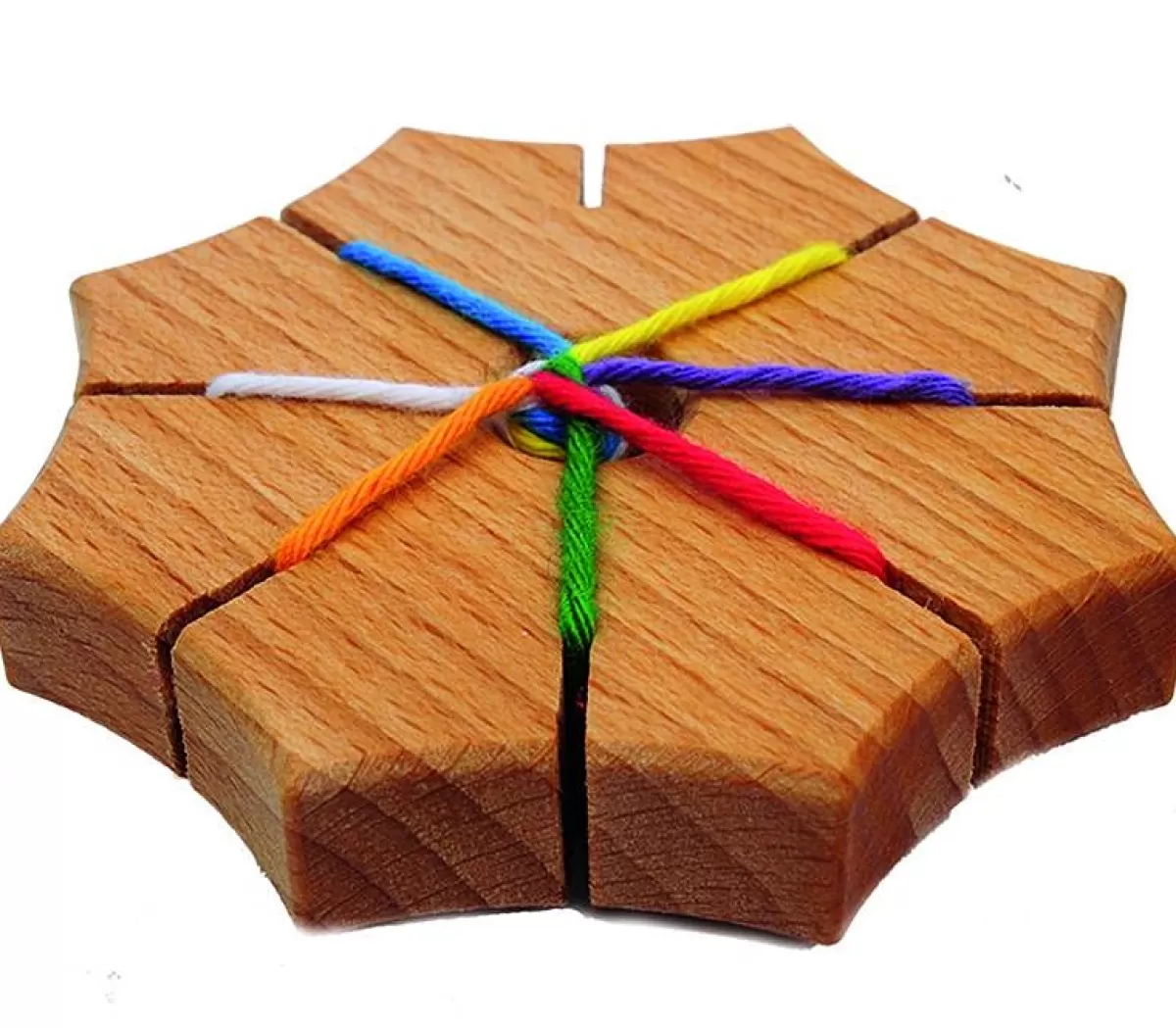 Dieters Étoile Artisanale en Bois - Jeu de Tressage Éducatif pour Enfants