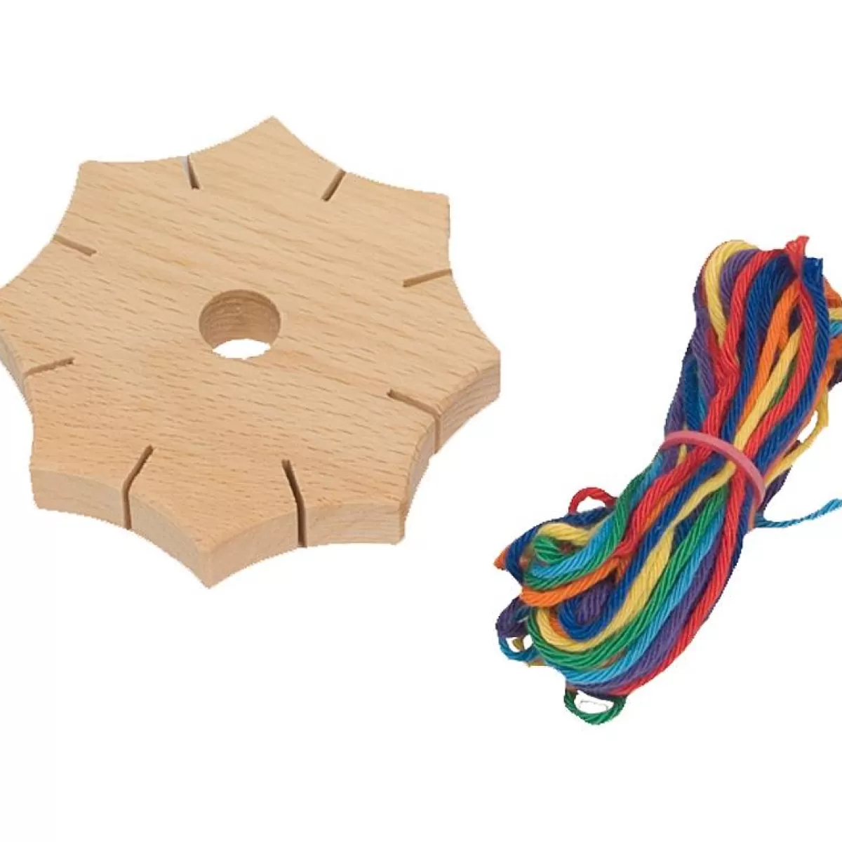 Dieters Étoile Artisanale en Bois - Jeu de Tressage Éducatif pour Enfants