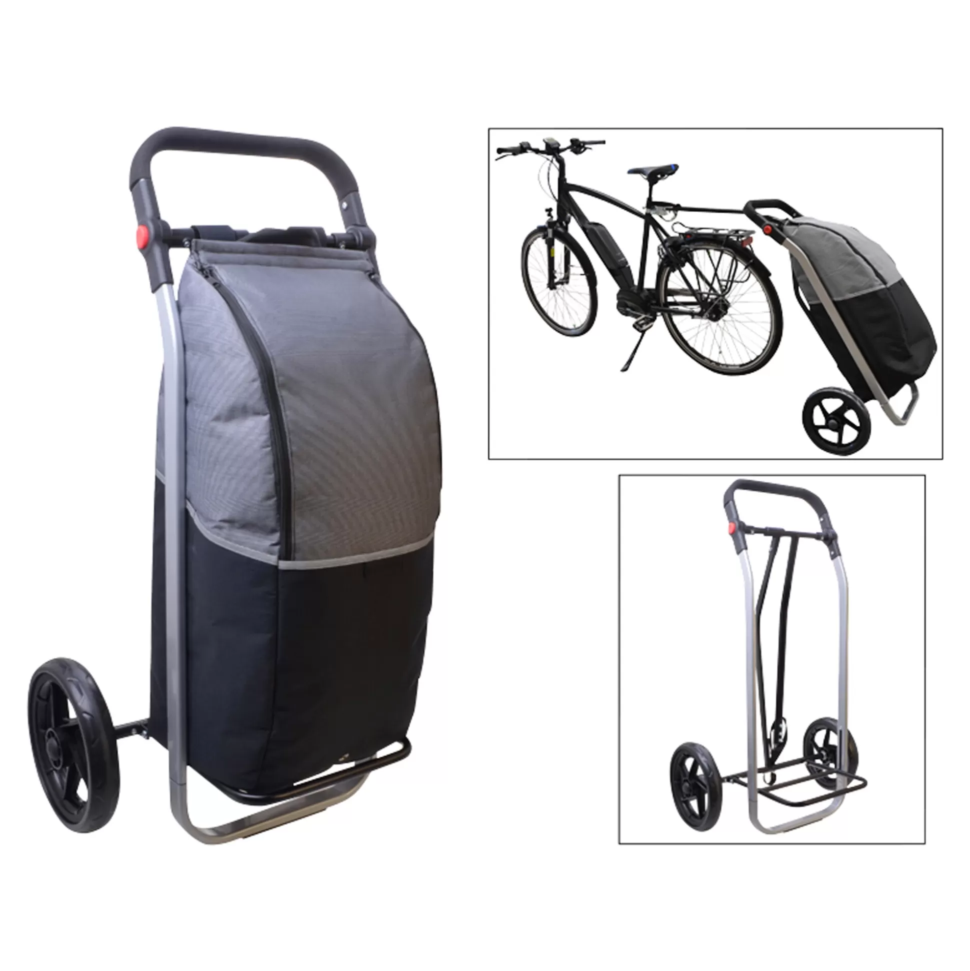 FILMER Remorque-Vélo Polyvalente - Chariot de Courses Pliable pour Supermarché et Loisirs en Extérieur