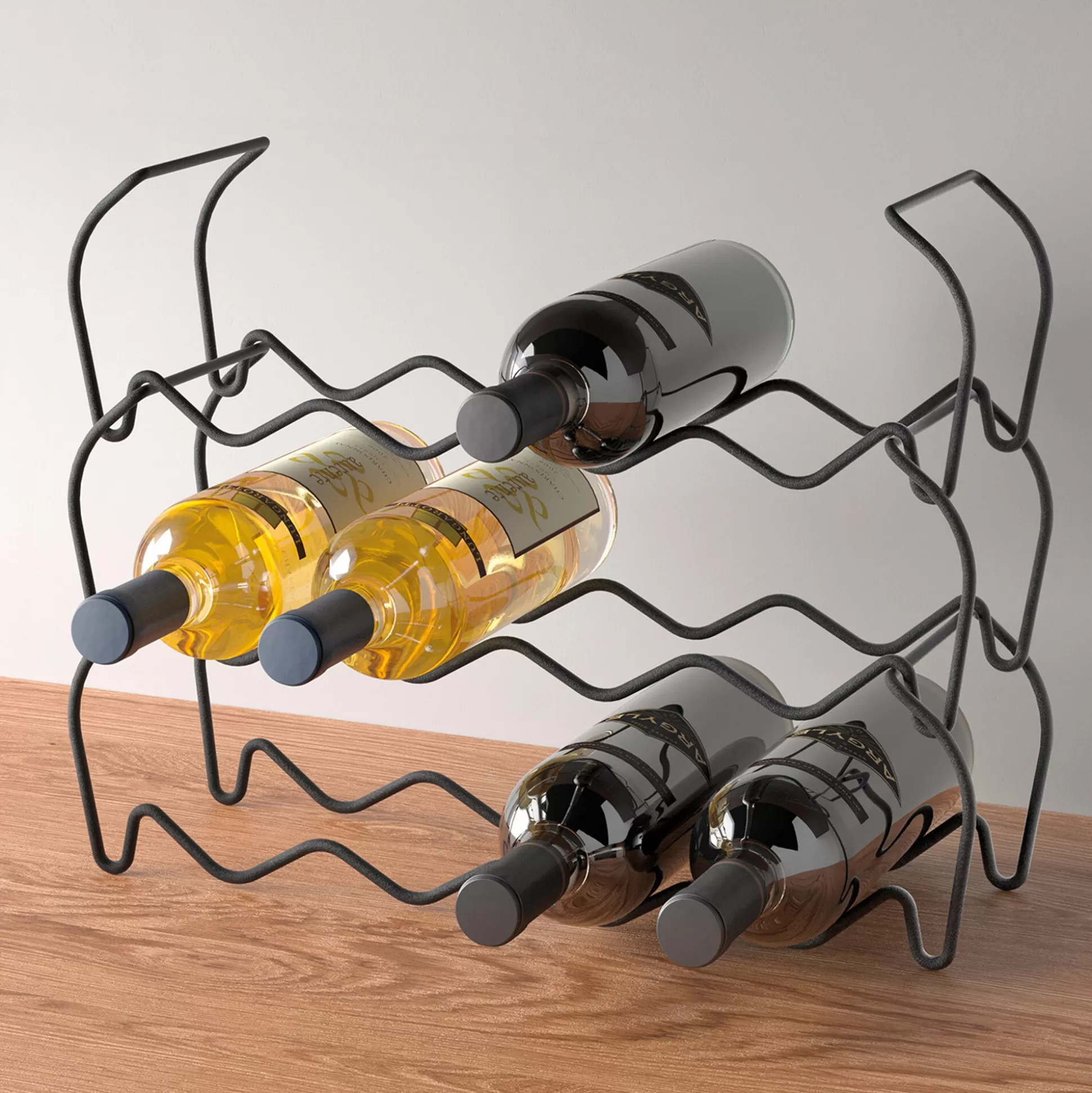 Porte-bouteilles design « Wine Bar » Metaltex - Chariot de cuisine élégant pour cave à vin (10 bouteilles) - Finition lave moderne
