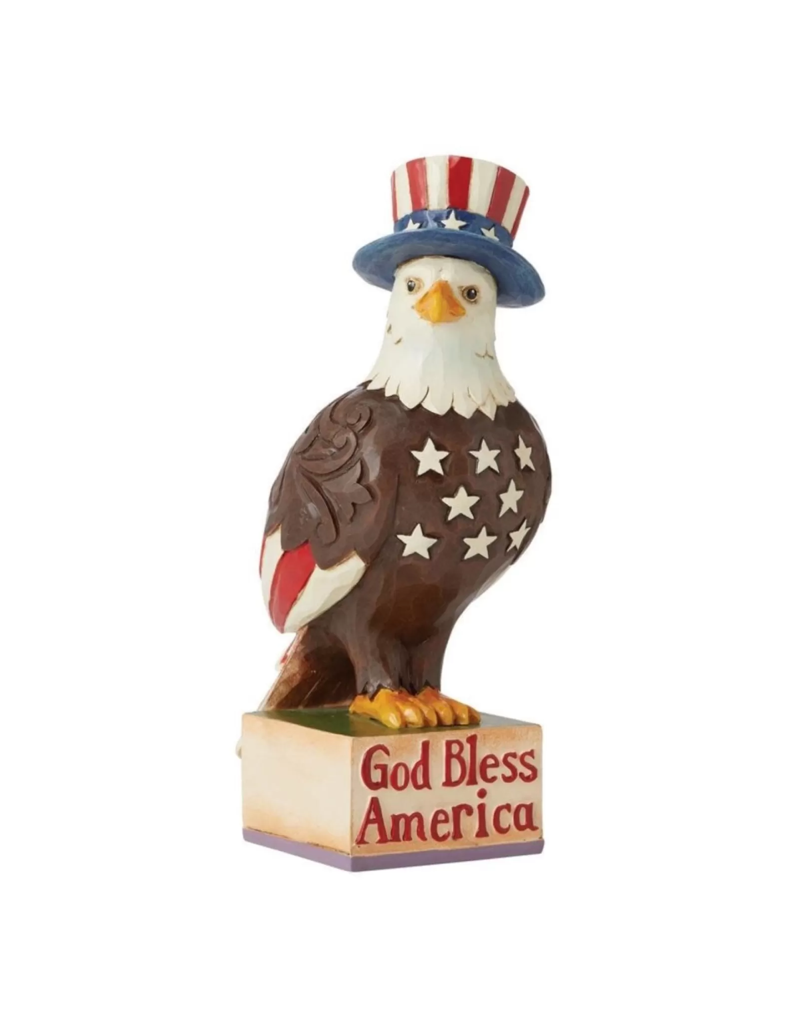 « Jim Shore - Création Patriotique « Aigle Solennel » - Sculpture en Résine pour Décorations Festives »