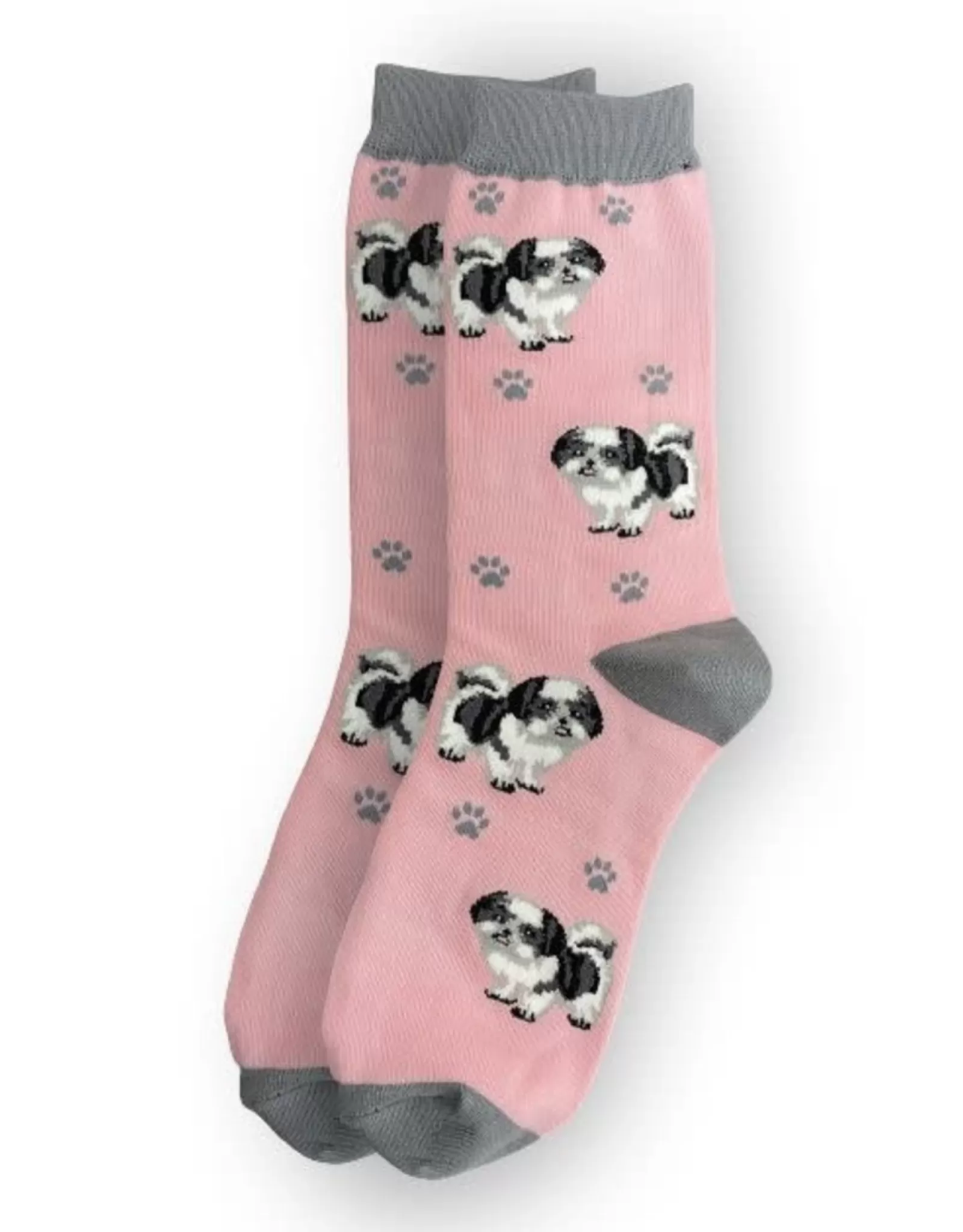 Chaussettes Design Shih Tzu Intégrales Noir et Blanc pour Chiens - Confort Premium｜Collection E&S Pets