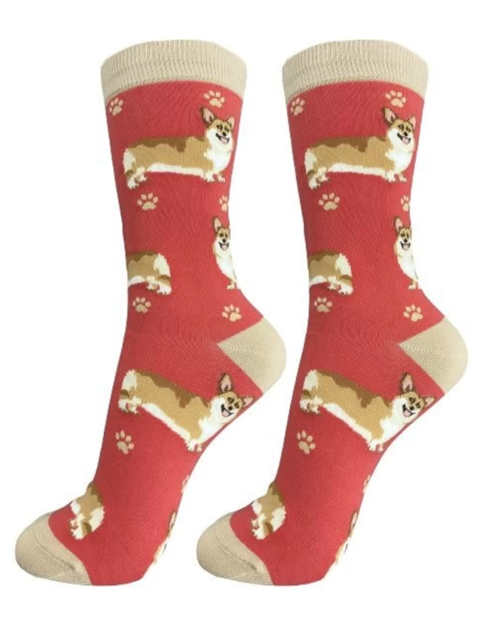 Chaussettes Corgi Intégrales - Design Amusant pour Passionnés d'Animaux (E&S Pets Collection Confort)
