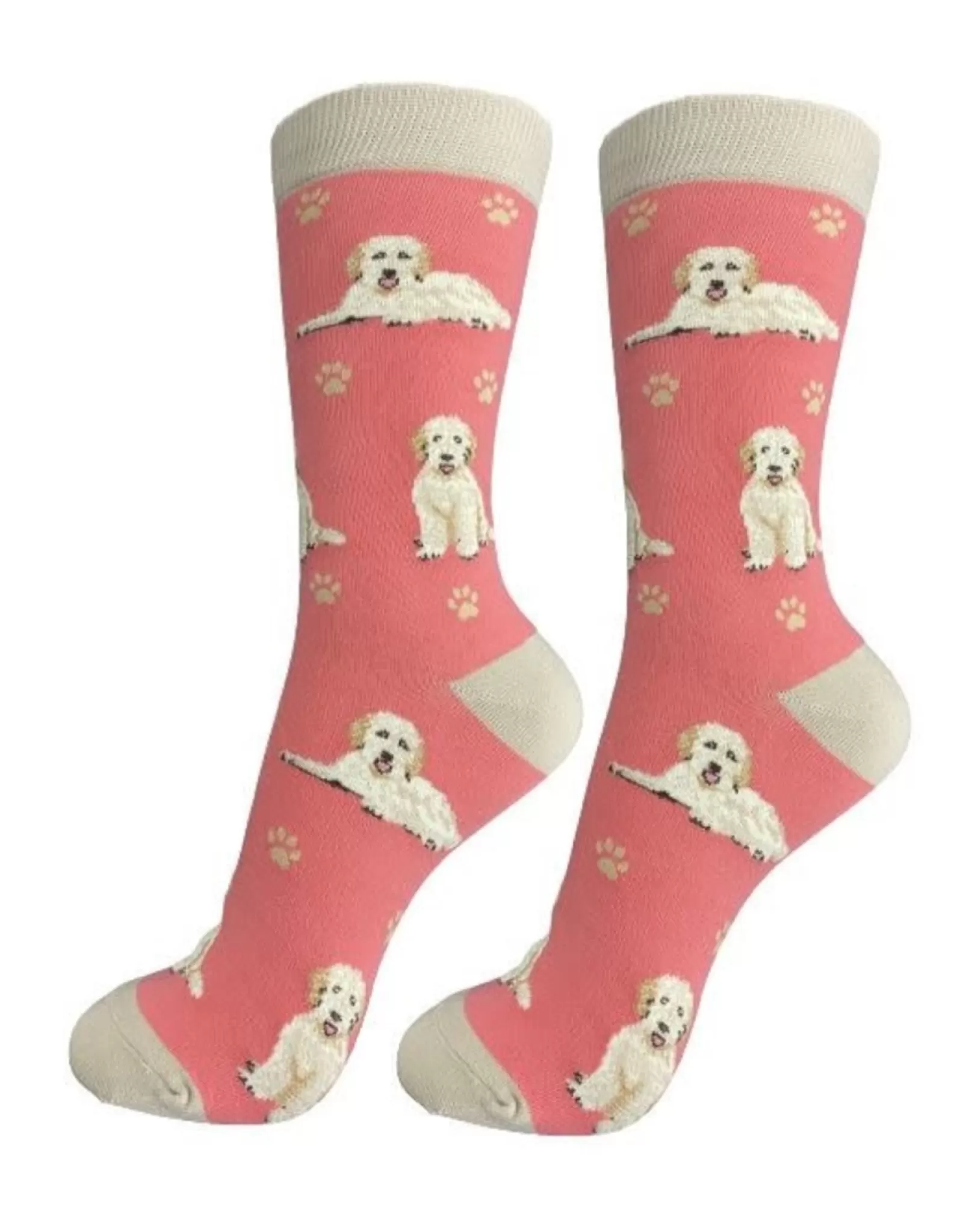 Chaussettes Intégrales Confort pour Goldendoodle - Ton Pêche Doux par E&S Pets