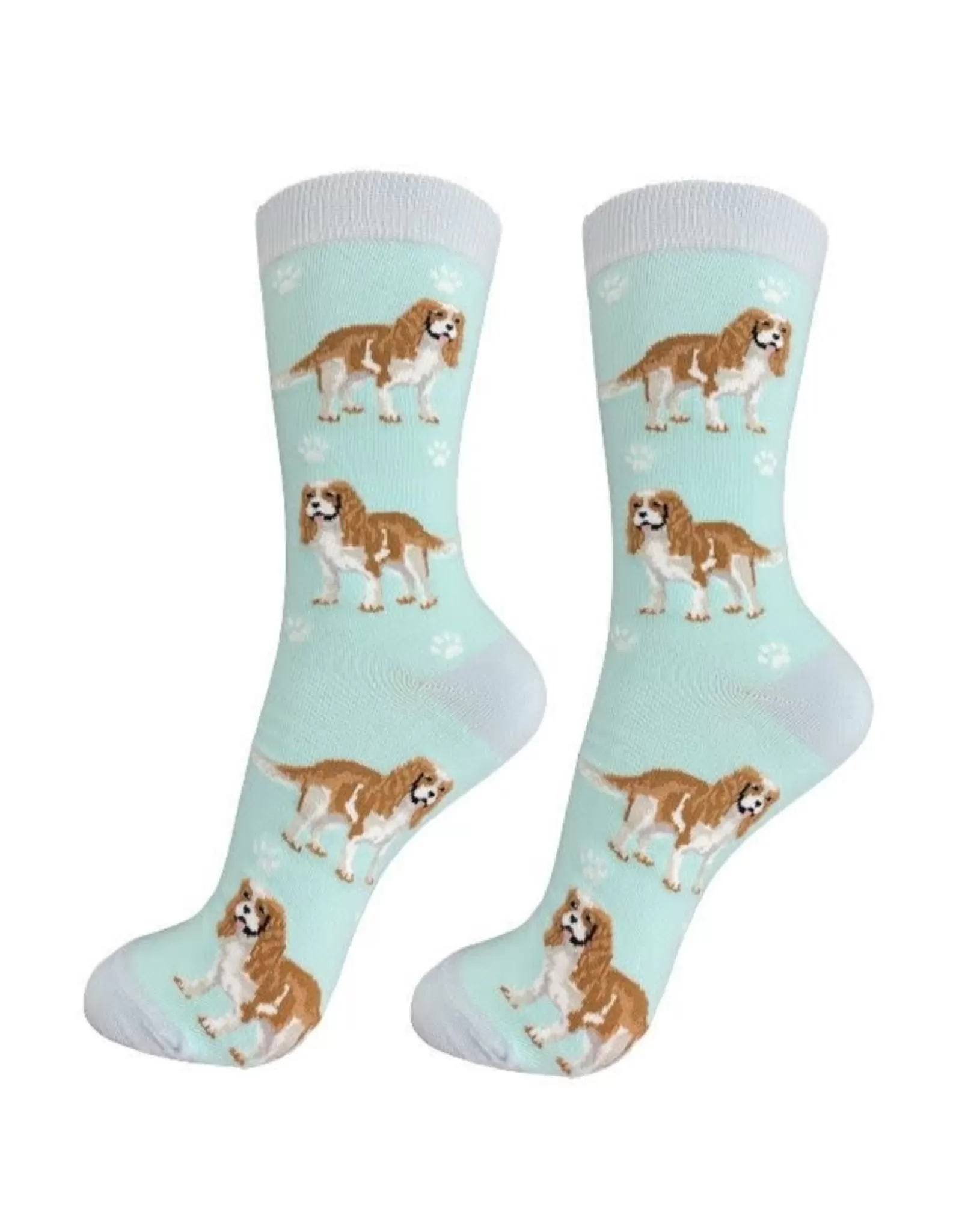 Chaussettes Confort Canin Intégrales Style Cavalier King Charles - Design Doux pour Animaux E&S Pets