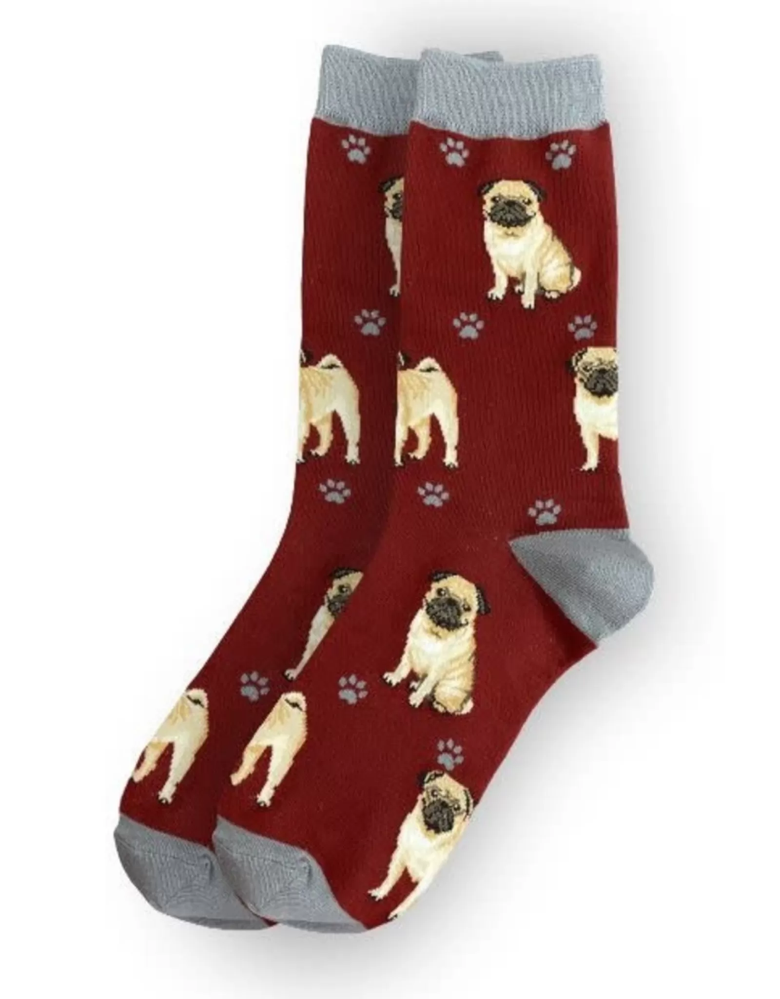 Chaussettes intégrales Pug - Confort ultime pour animaux avec design amusant | Collection E&S Pets