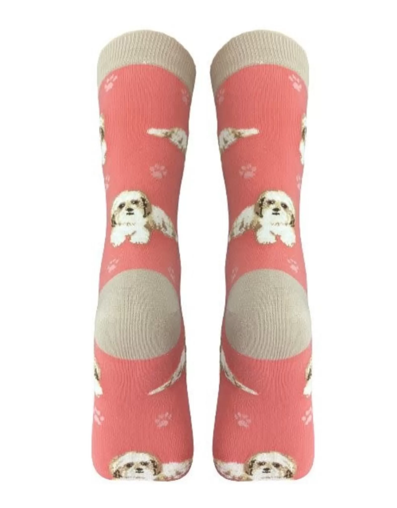 Chaussettes Confort Maximal pour Shih Tzu - Modèle Intégral Beige et Blanc à Poil Doux et Élégant | Collection E&S pour Animaux