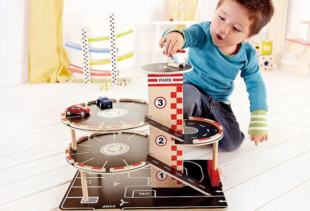 Jouet Garage en Bois Éducatif Hape - Atelier de Mécanique Enfant 3 Ans+
