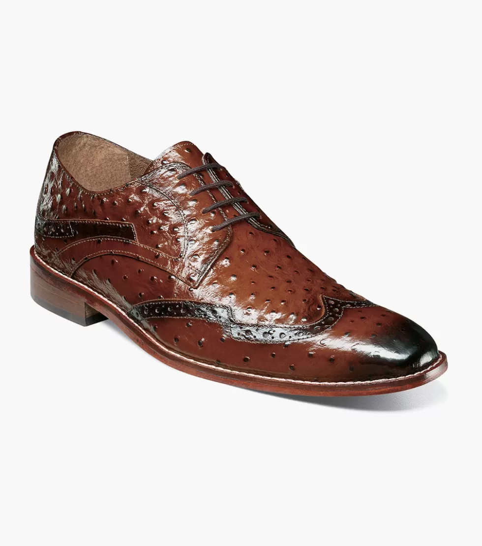 Chaussures Classiques Gennaro en Cuir Souple - Marron Cognac Élégant - Collection Exclusive Stacy Adams avec Détails Raffinés