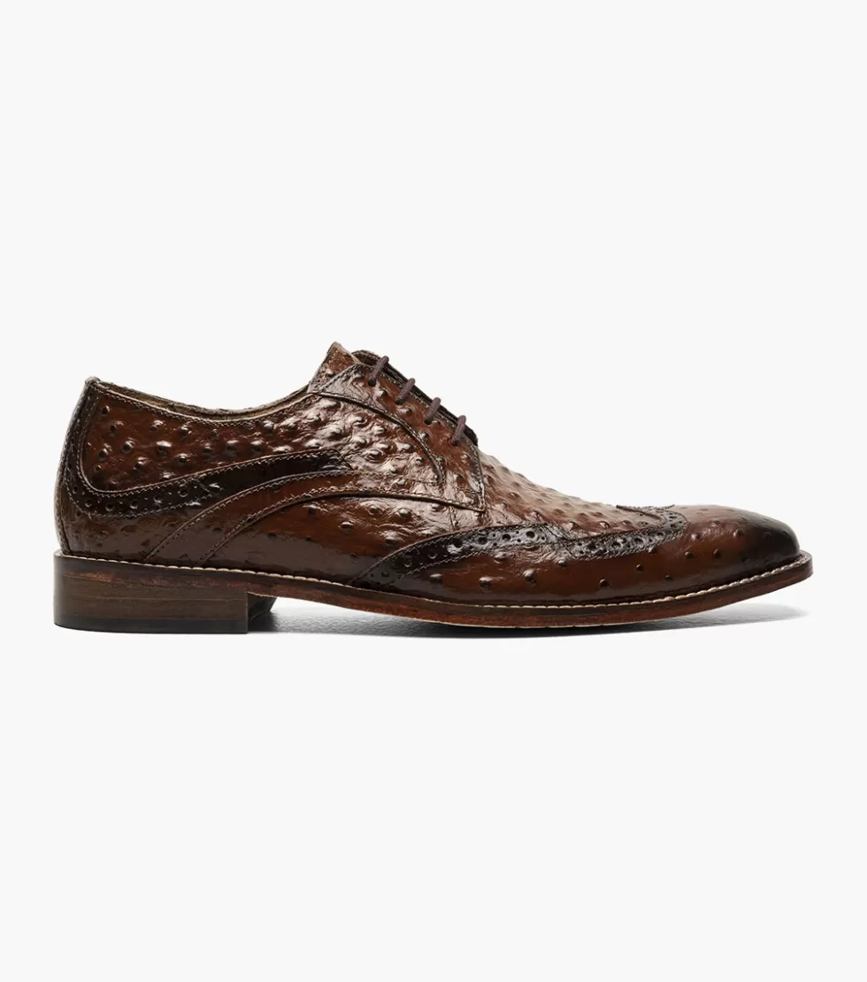 Chaussures Classiques Gennaro en Cuir Souple - Marron Cognac Élégant - Collection Exclusive Stacy Adams avec Détails Raffinés