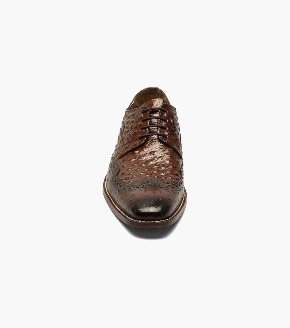 Chaussures Classiques Gennaro en Cuir Souple - Marron Cognac Élégant - Collection Exclusive Stacy Adams avec Détails Raffinés