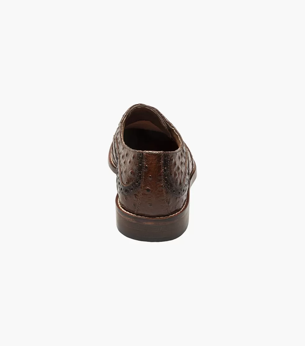 Chaussures Classiques Gennaro en Cuir Souple - Marron Cognac Élégant - Collection Exclusive Stacy Adams avec Détails Raffinés