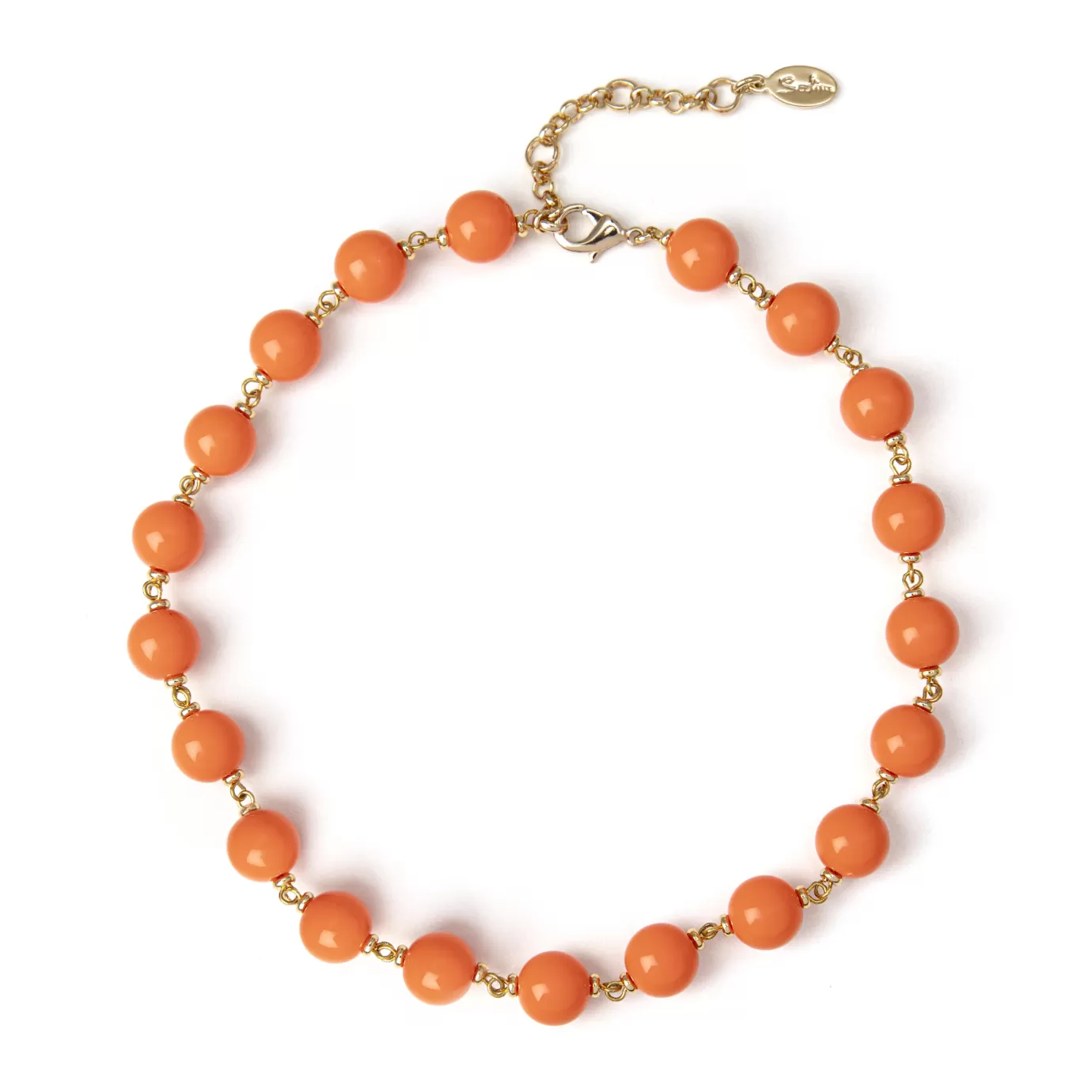 Collier Ras du Cou Élégant - Enchaînement de Sphères Unies avec Détail Florale