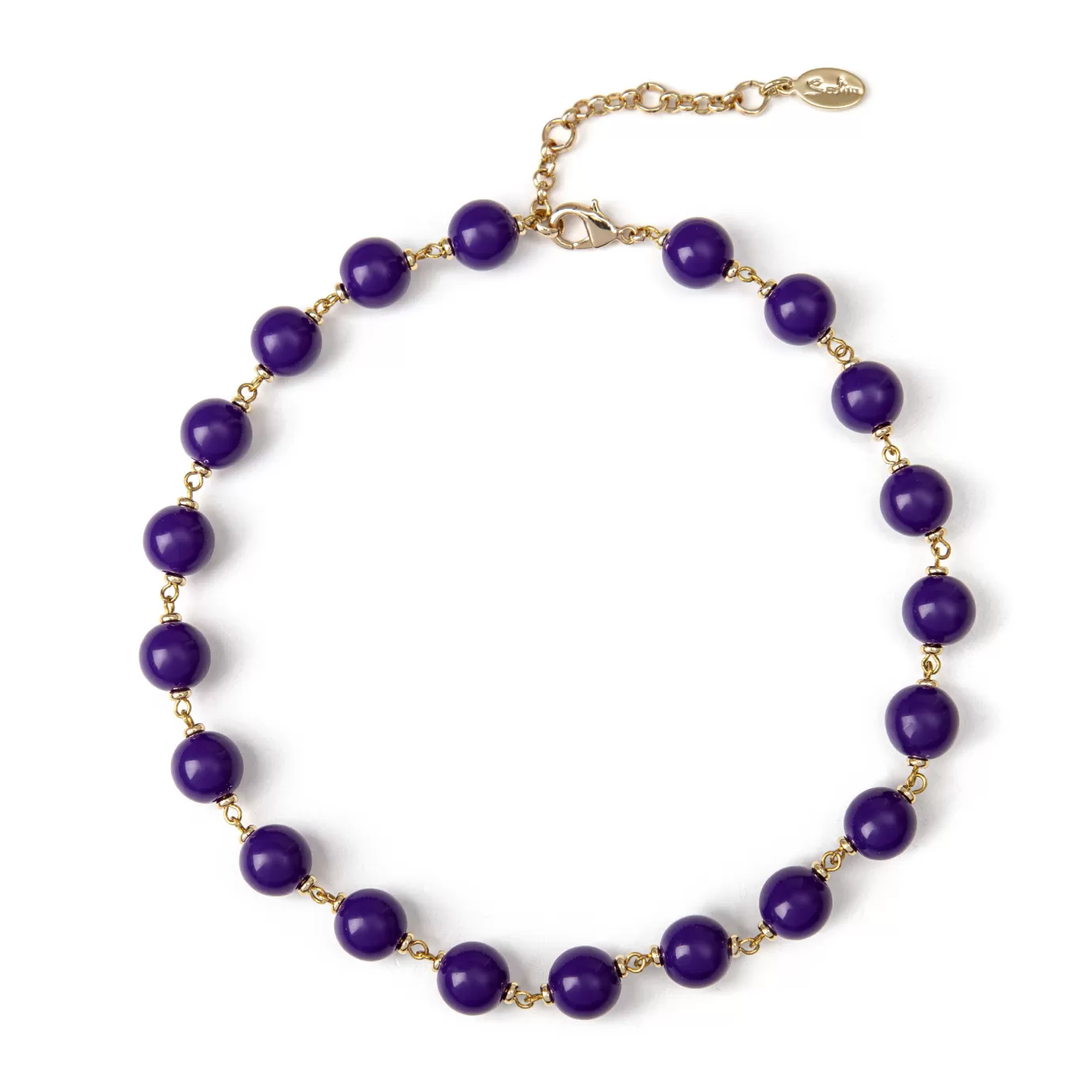 Collier Ras du Cou Élégant - Enchaînement de Sphères Unies avec Détail Florale