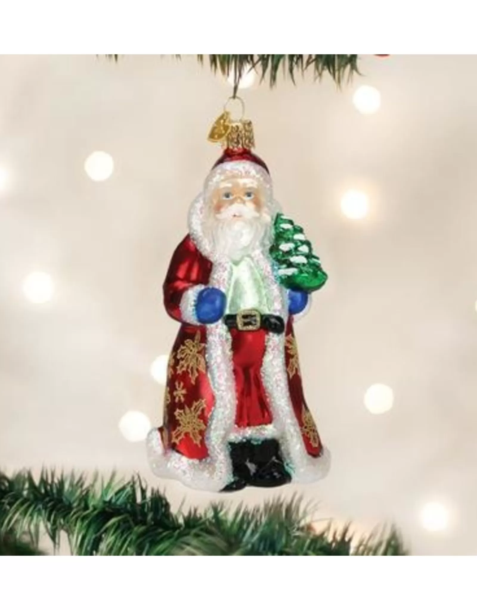 Décoration Festive Élégante - Père Noël Doré Étincelant de Noël d'Antan (Édition 2023)