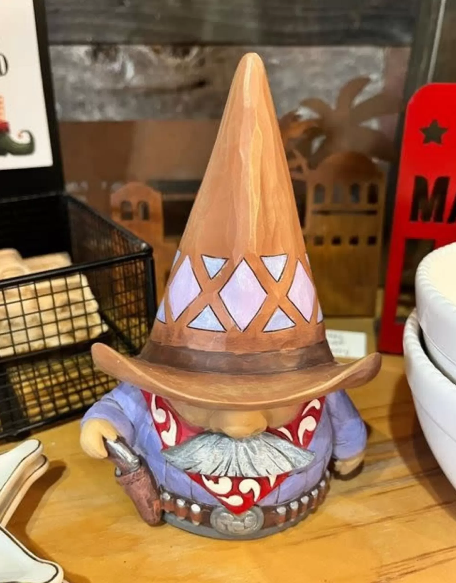 Décorations Quotidiennes Jim Shore : Lutin du Ranch - Figurine Bohème en Céramique