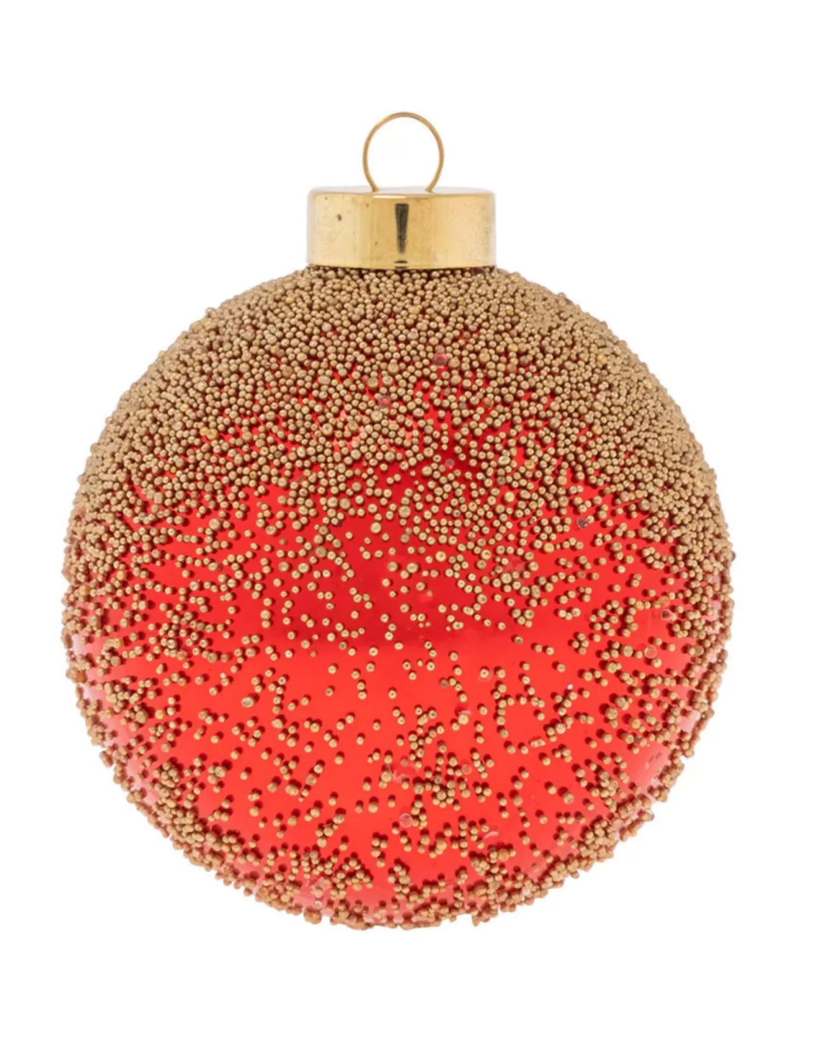 Boule Décorative en Perles Dorées et Rouge Rubis - Collection Féline K+A Élégant Ornement Murale pour Décoration d'Intérieur Festive