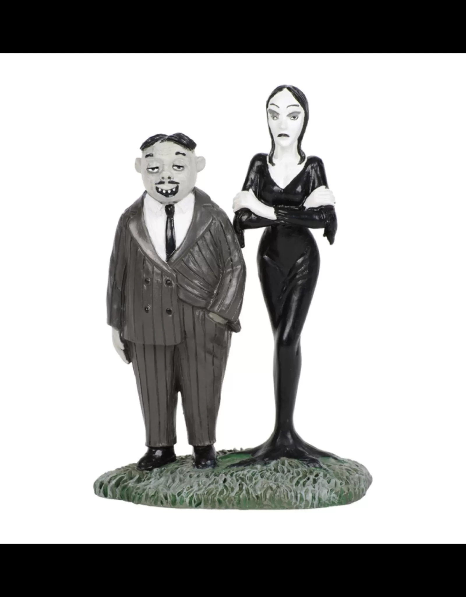 Décorations Mystérieuses d'Halloween - Figurines Gomez et Morticia Addams par Département 56 | Édition Collector pour Ambiance Festive Élégante