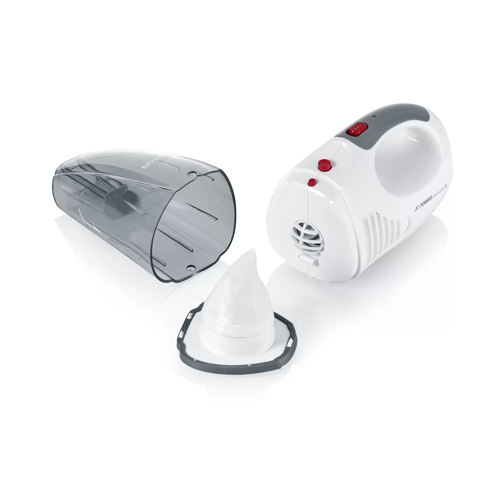 Aspirateur Main Sans Fil Severin S'Power Lite - Léger et Performant pour Maison & Voiture (20V, Batterie Li-Ion, Design Compact)