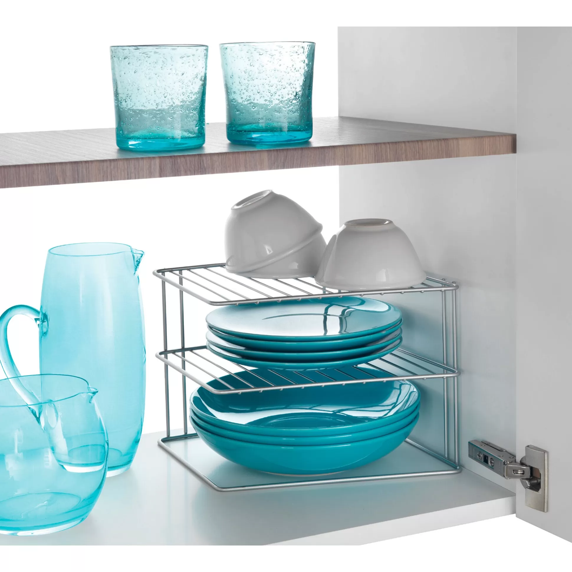 Organisateur d'angle pratique « Palio » à 2 niveaux - Solution gain de place pour rangements de cuisine et chariots - Metaltex
