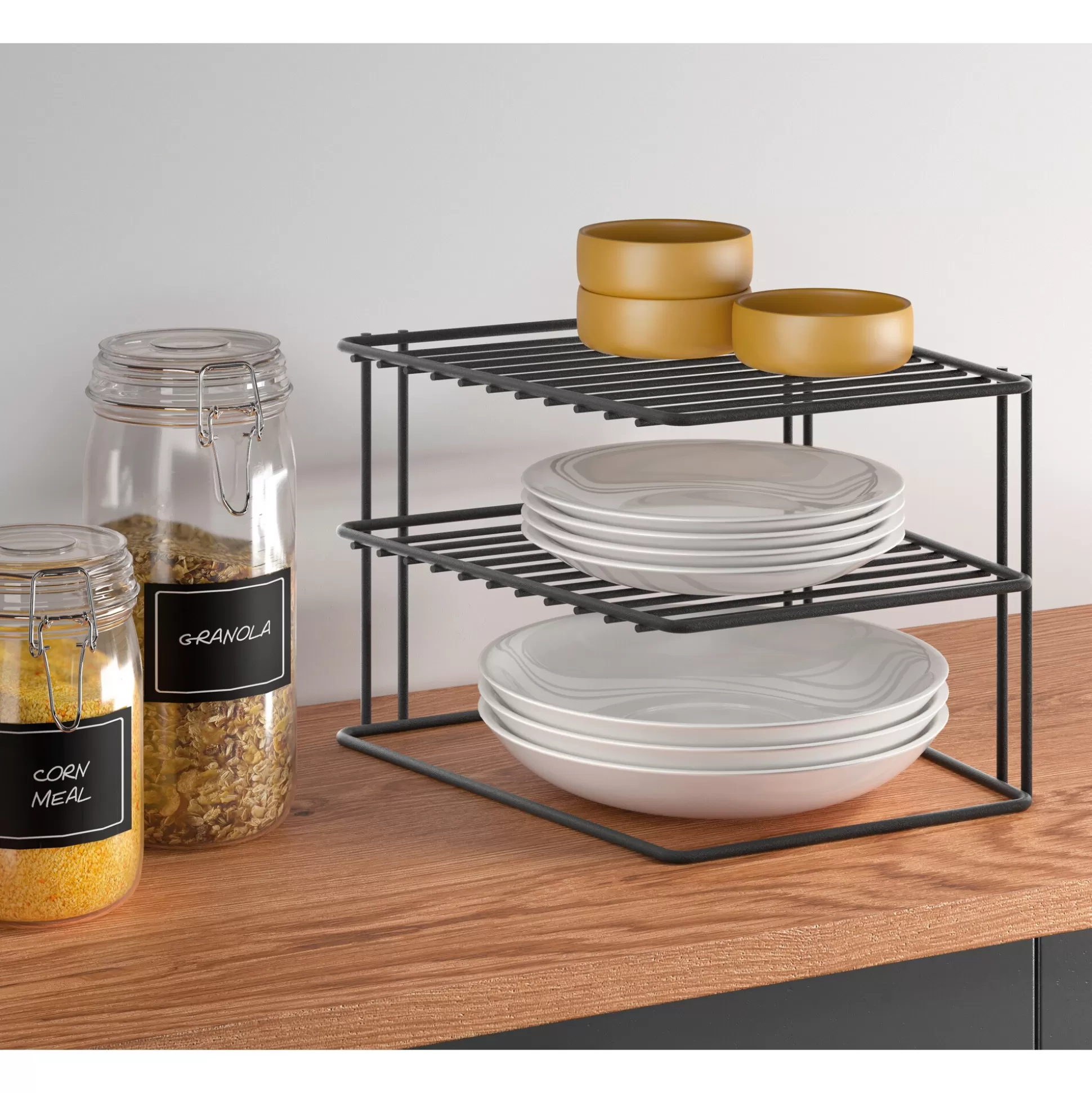 Étagère d'angle Palio Metaltex - Organisation 2 niveaux design en finition Lava pour cuisine pratique 

(Je maintiens les informations clés en restructurant la formulation, utilisant des termes courants en décoration culinaire francophone tout en ajoutant des détails perceptibles comme 