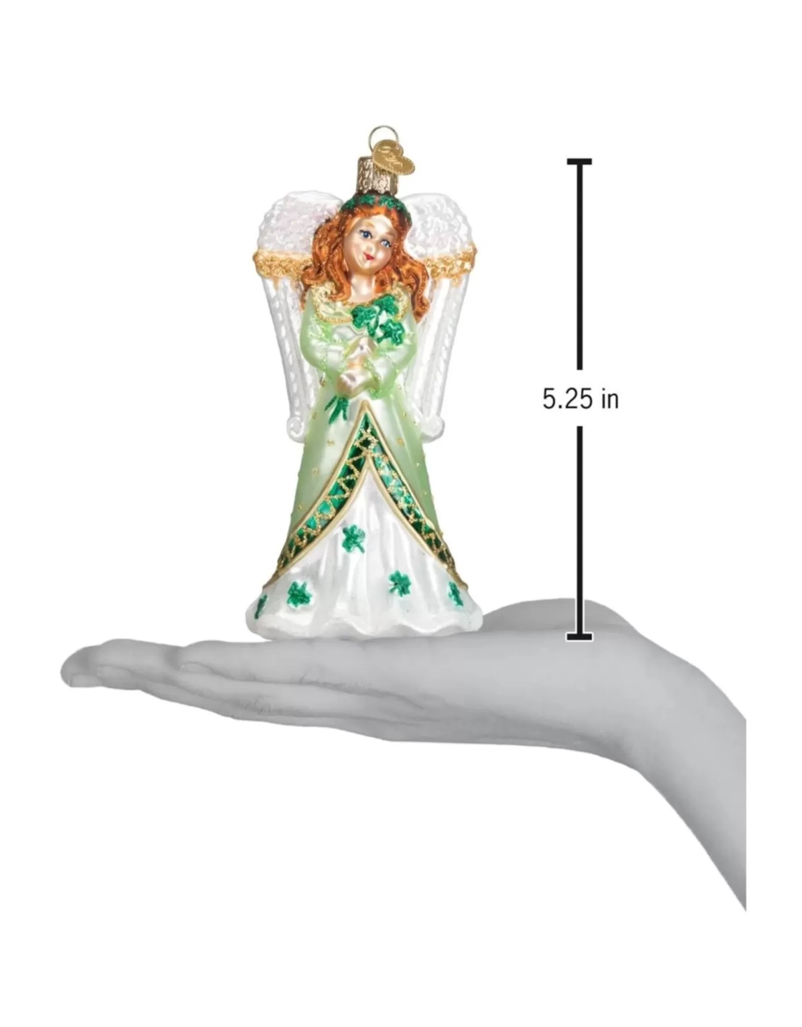 Ange Irlandais en Verre Soufflé - Décoration de Noël Vintage Old World