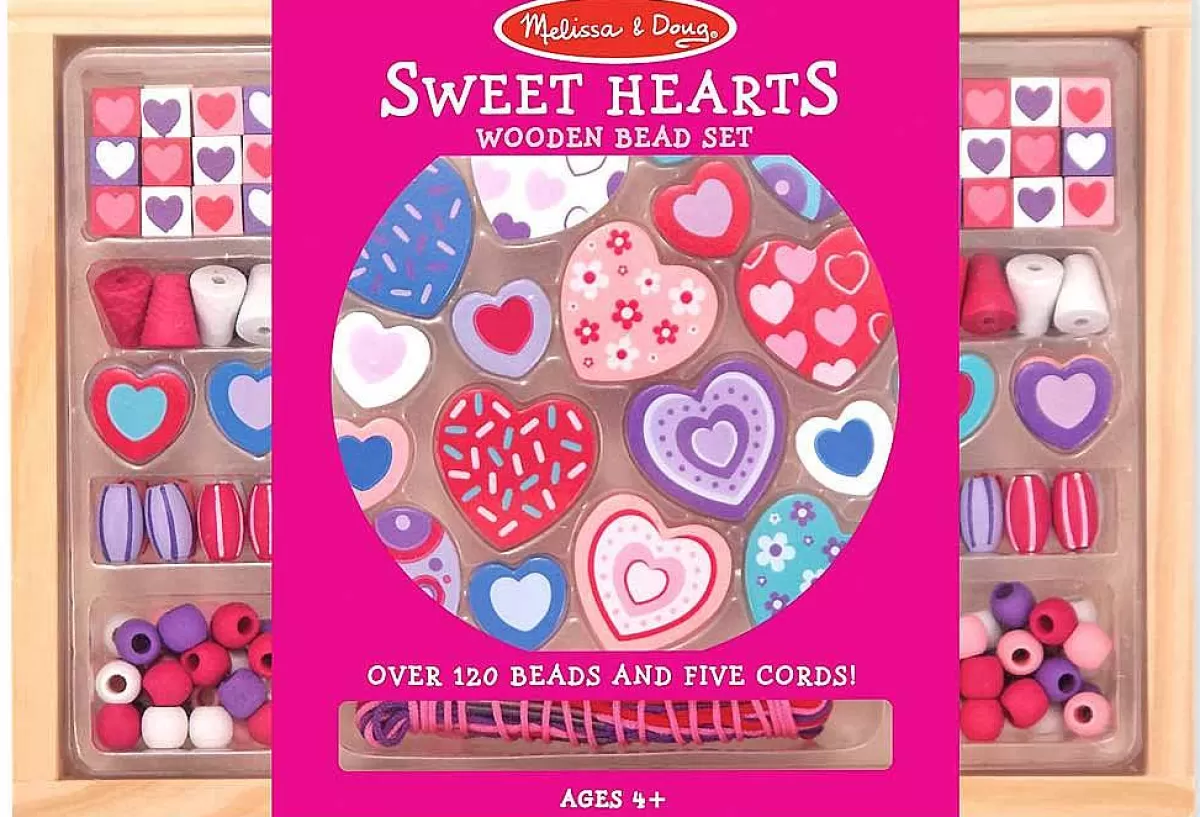 Perles à Enfiler Créatives Melissa & Doug - Coffret Cœur Rose | Jeu Éducatif 3+ Ans en Promotion Limitée