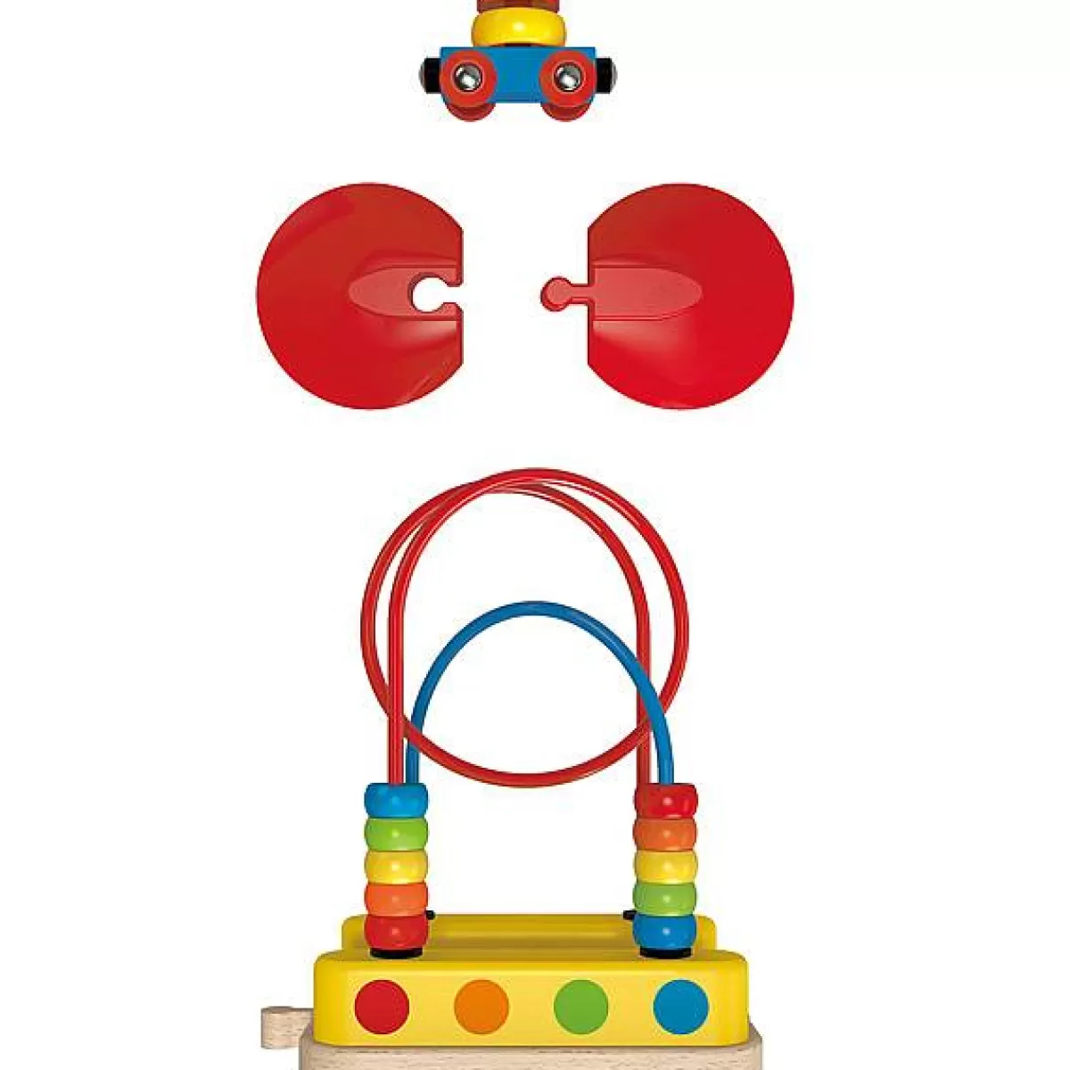 HAPE - Circuit Éducatif Train & Perles en Bois - Jeu d'Éveil Sensoriel pour Enfants 2-5 Ans