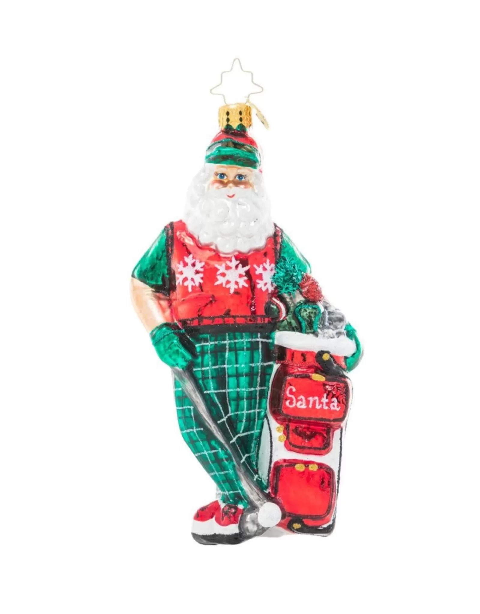 Père Noël Golfeur Élégant - Décor Festif Radko pour les Fêtes de fin d'année